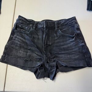 American Eagle Outfitters Washed Black Denim Cutoff Shorts